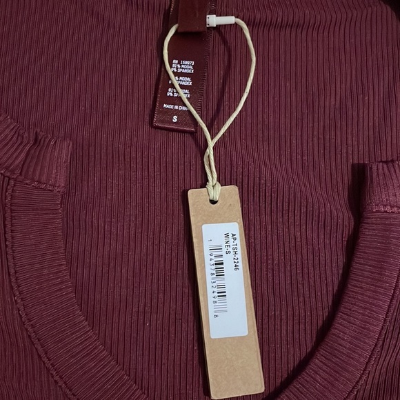 Ready 2 Ship SKIMS Wine Soft Lounger Ruched Skirt & Long Sleeve Set - Picture 3 of 5